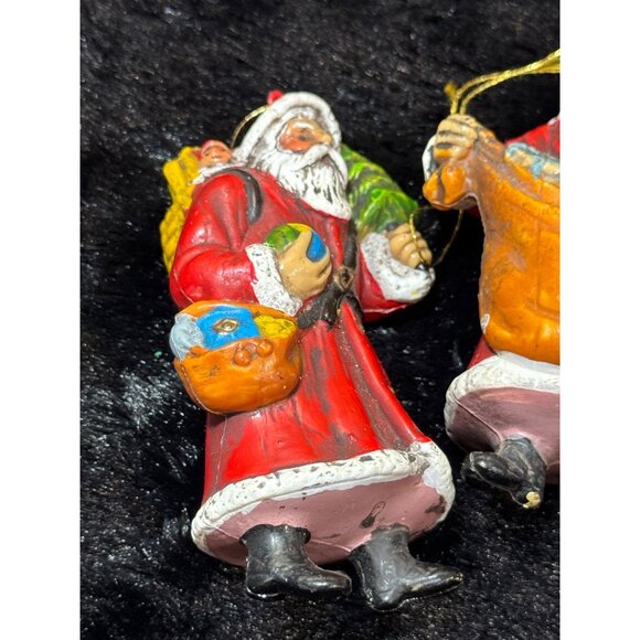 Vintage Santa Claus Christmas Ornaments Set Of 4 Figurines - Picture 2 of 10